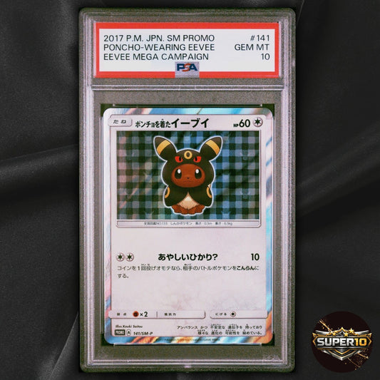 PSA 10 Poncho Umbreon-Wearing Eevee 141/SM-P SM Pokemon Card Japanese