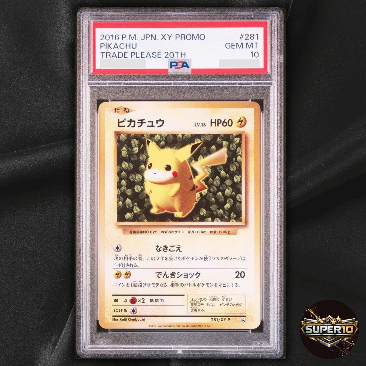 PSA 10 Pokemon Pikachu Promo 281/XY-P Trade Please 20th Japanese