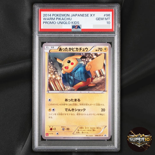 PSA 10 Warm Pikachu Uniqlo Promo 096/XY-P Pokemon Card Japanese