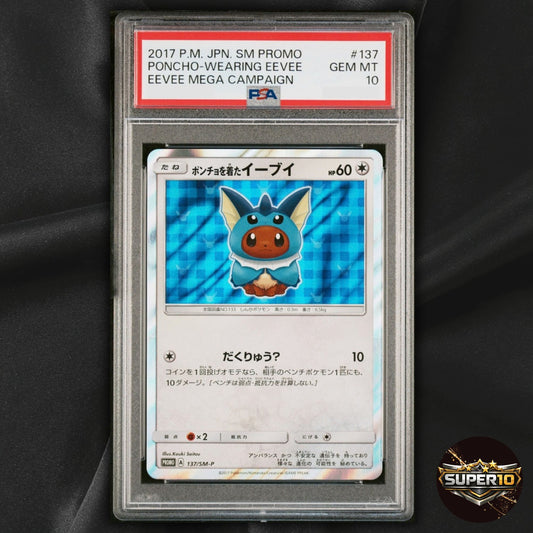 PSA 10 Poncho Wearing Eevee Vaporeon 137/SM-P Promo Japanese