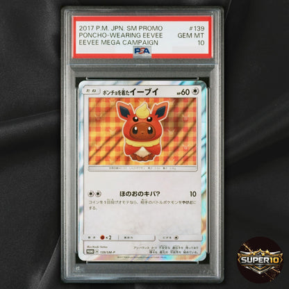 PSA 10 Poncho Wearing Eevee Flareon 139/SM-P Promo Japanese TCG