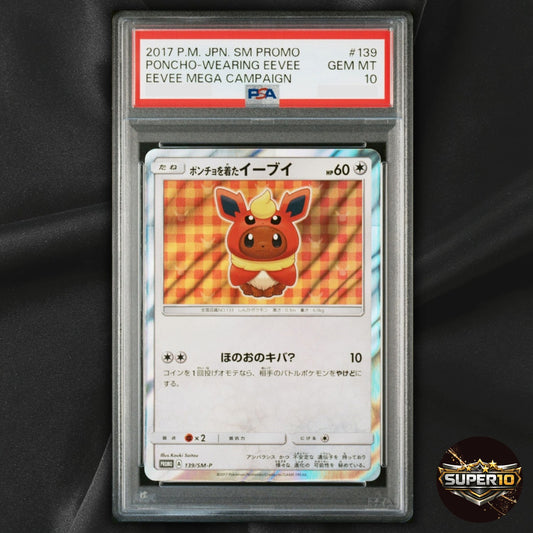 PSA 10 Poncho Wearing Eevee Flareon 139/SM-P Promo Japanese TCG