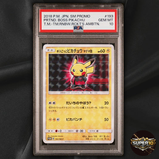 PSA 10 Pretend Boss Pikachu 193/SM-P Japanese Pokemon Card SM Promo