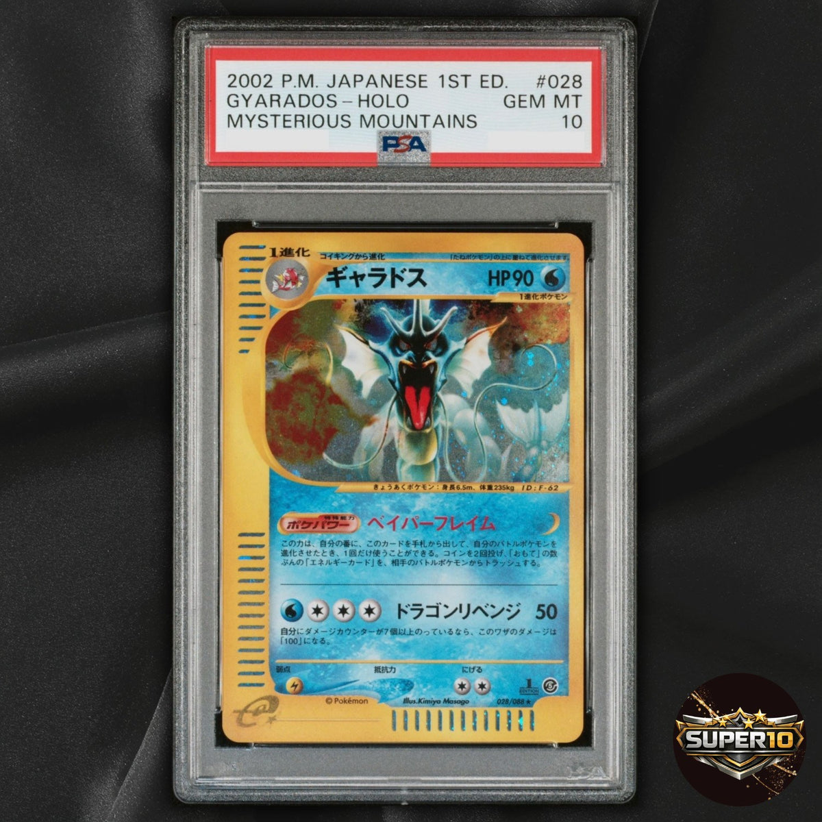 PSA 10 Pokemon Card Gyarados E-Series Mysterious Mountains Skyridge 028/088
