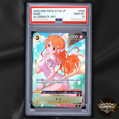 PSA 10 Nami ST29-008 One Piece Round 1 Promo Card Japanese