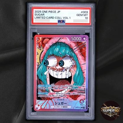 PSA 10 Sugar OP10-003 L BASE SHOP Limited Card Vol.1 ONE PIECE Card Japan