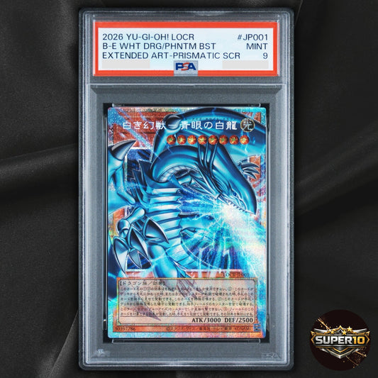 PSA 9 Blue-Eyes White Dragon the White Phantom Beast Secret Rare LOCR-JP001