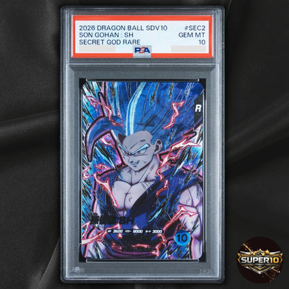 PSA 10 Son Gohan SH SDV10-SEC2 SECRET Dragon Ball Super Divers M/ Holo