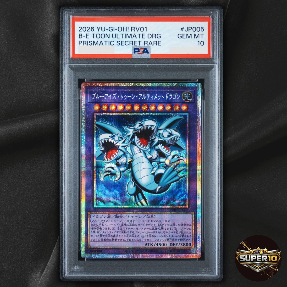PSA 10 Blue-Eyes Toon Ultimate Dragon PSE RV01-JP005 Yu-Gi-Oh! OCG Japanese