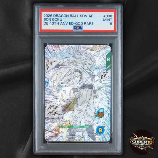 PSA 9 2026 DBS Divers Promos 40th Anniversary APT-006 Son Goku God Rare