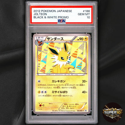PSA 10 Jolteon Pokemon 2012 Eevee Coll. Black & White Promo Japanese 186/BW-P
