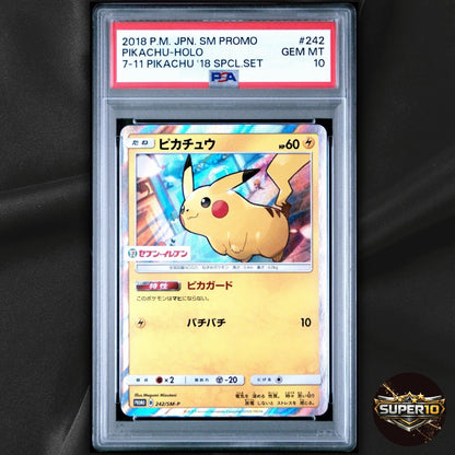 PSA 10 PSA 9 PIKACHU HOLO 242/SM-P 7-11 2018 SPECIAL SET SM PROMO POKEMON JAPANE