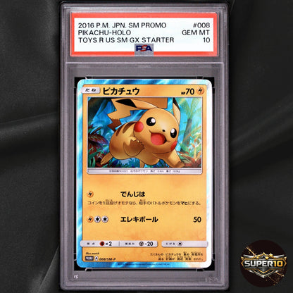 PSA 10 Pikachu 008/SM-P Holo Promo Pokemon Card Japanese Sun Moon Rare