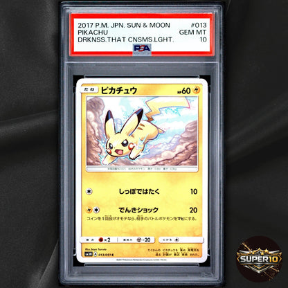 PSA 10 2017 Pokemon Japanese PIKACHU 013/051 DRKNSS.THAT CNSMS. SM3N #159515414