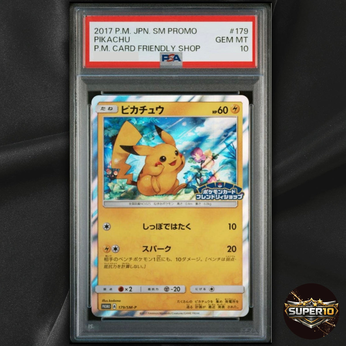 PSA 10 Pikachu 179/SM-P Promo Japanese Holo 2017 Collectible Age14+ A404