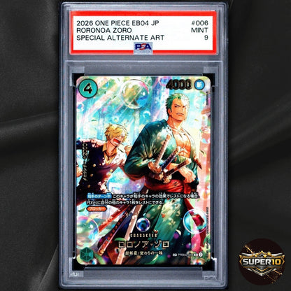 PSA 9 Roronoa Zoro PRB02-006 SP Special Alt Art EB04 Egghead Crisis Japanese