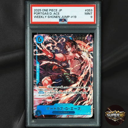 PSA 9 Portgas.D.Ace OP07-053 Weekly Shonen Jump #19 Promo One Piece Japanese