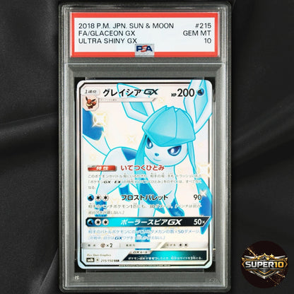 PSA 10 Pokemon TCG 2018 SM8b GX Ultra Shiny Glaceon GX 215/150 FA Holo JP