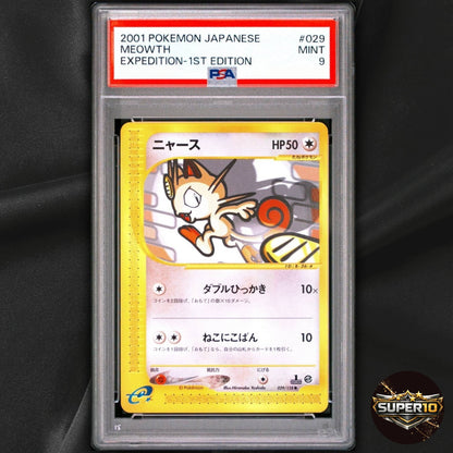PSA 9 Meowth 029/128 Base Expansion Pack Regular (Japanese) 1st Edition