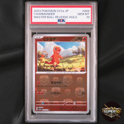 PSA 10 Charmander 004/165 Master Ball Reverse Holo Pokemon Japanese