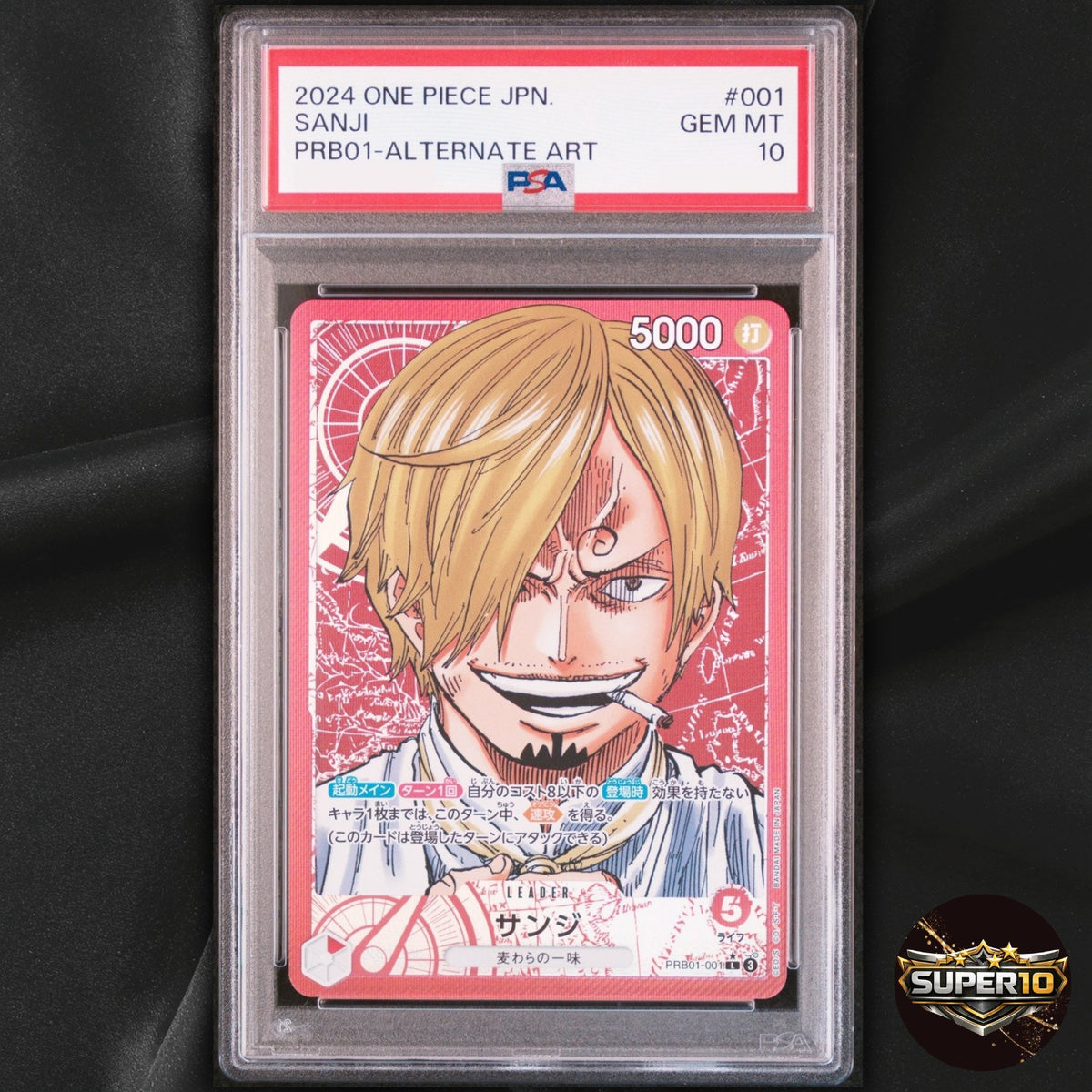 PSA 10 Sanji PRB01-001 Leader Parallel Alternate Art Premium The Best Japanese