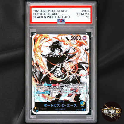 PSA 10 Portgas D Ace L-P ST13-002 Leader Collection One Piece Game Japanese